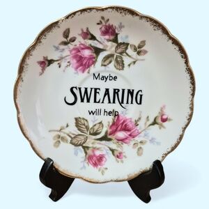 One Of A Kind 6 Inch Whimsical Decore Plate With Stand